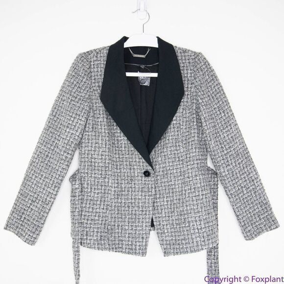 White House Black Market Black and Gray Blazer - Picture 3 of 16
